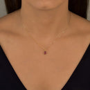 Colar De Ouro 18k Elos Longos Com Ponto De Luz Gota E 45cm Cor Rubi
